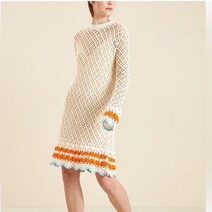 Sportmax by Max Mara Label-cut Multicolour Crochet Freccia Short Dress Size: S